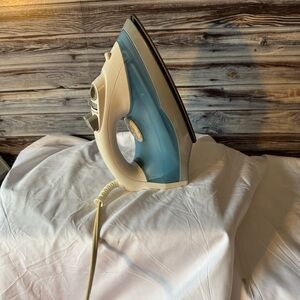 Blue and White Steam Iron